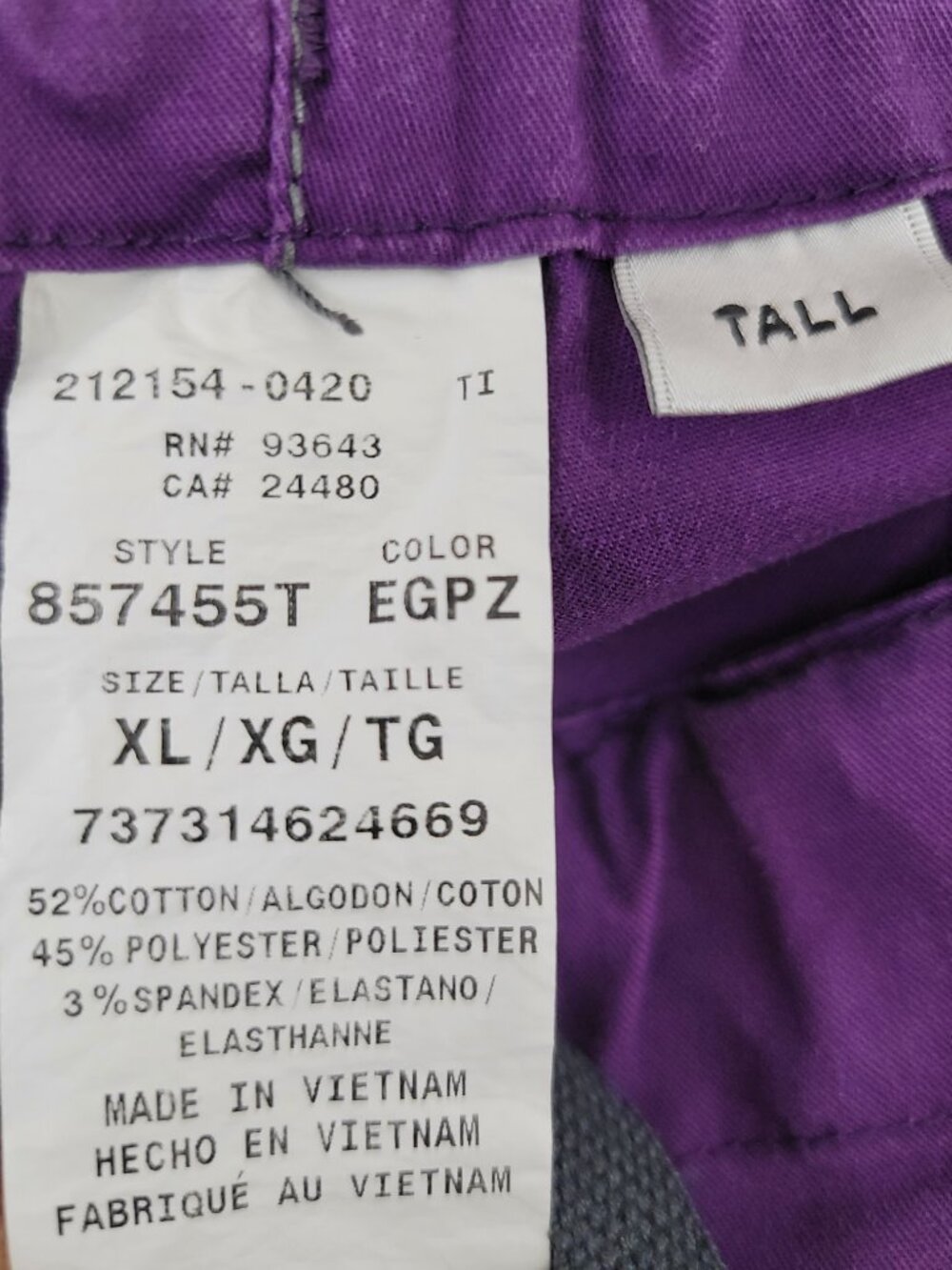 Dickies XL Tall Unisex Medical Scrub Pants Cotton B Solid Pattern Purple 857455T - Picture 7 of 11